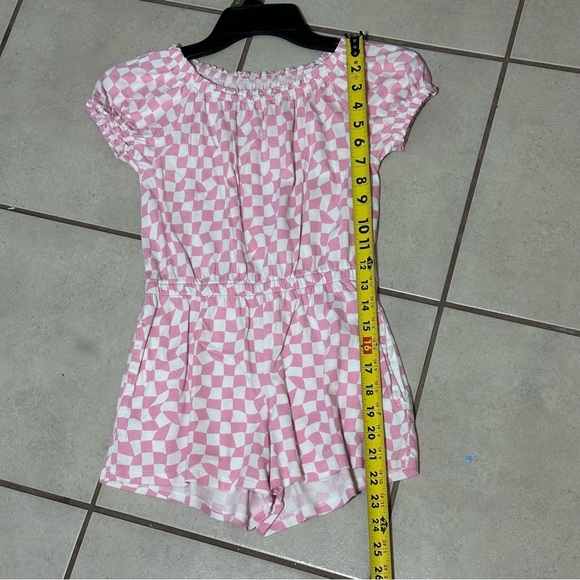 Girl's Old Navy Kids Pink/white Checkered Romper size M (8) - Picture 7 of 7